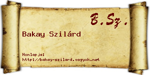 Bakay Szilárd névjegykártya